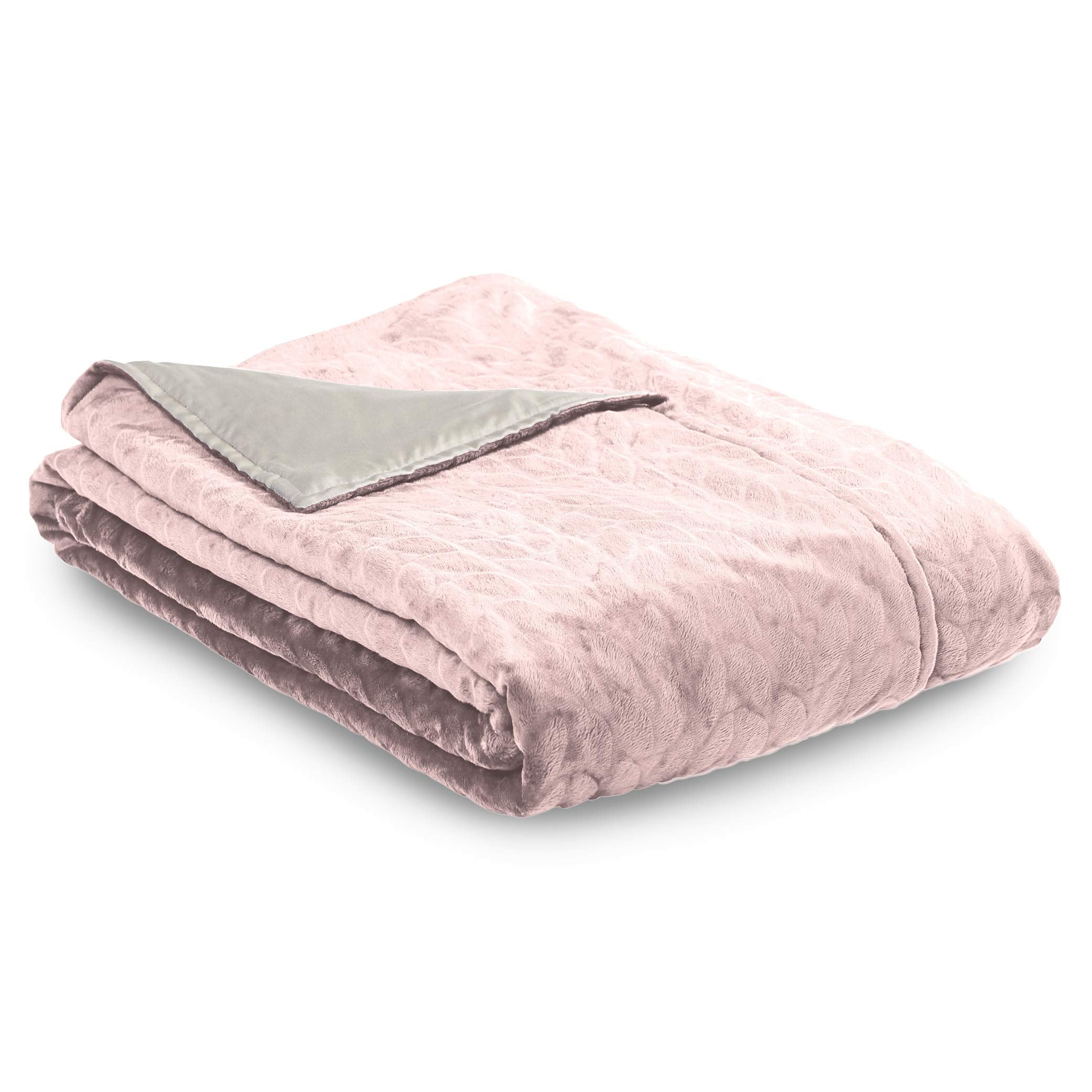 Purecare Zensory Duvet Cover, Reversible Design with Cool Touch Tencel and Plush, Velveted Fleece, 48" X 72", Soft Pink (PCZWBDC-LP)